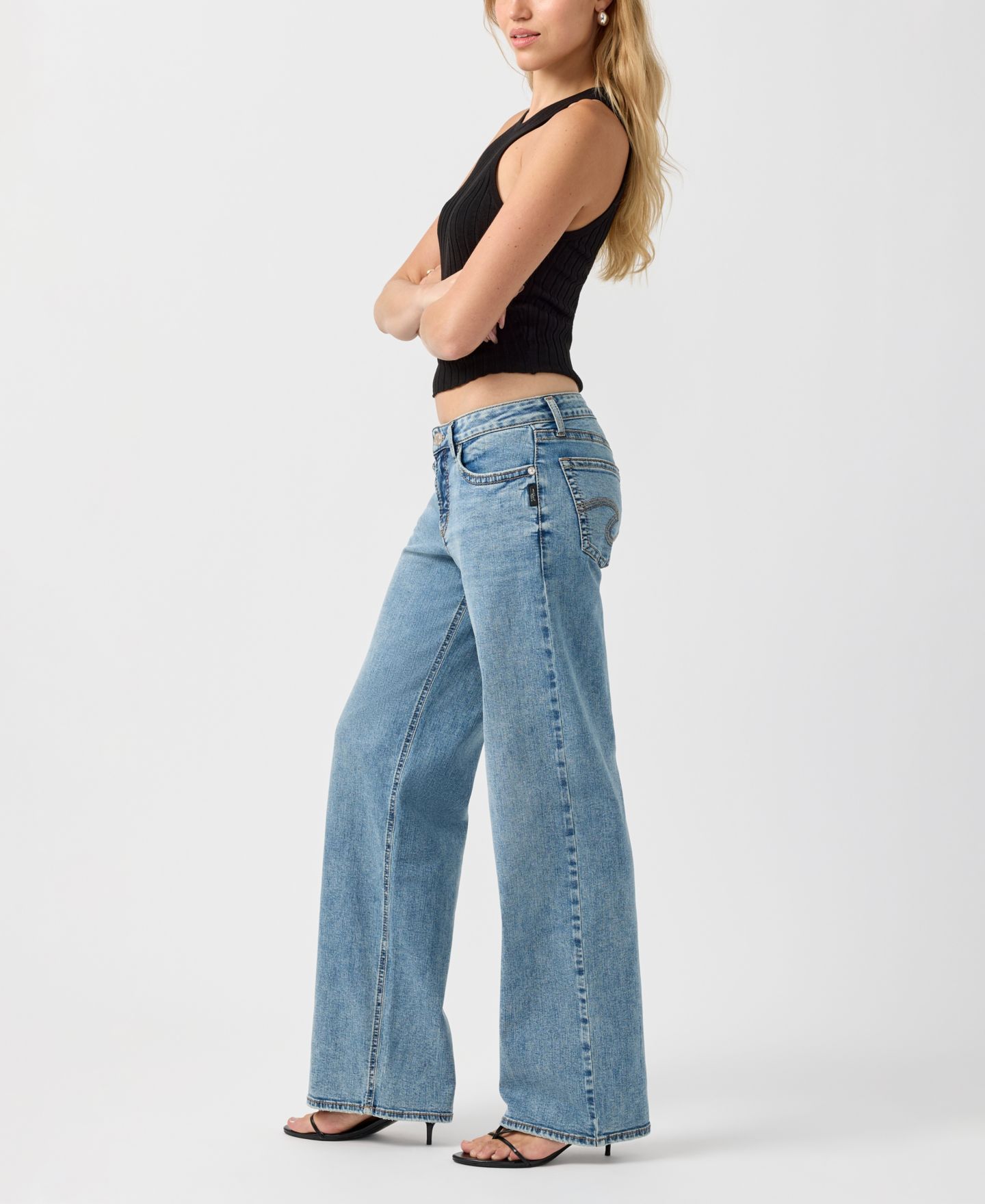 Женские джинсы Silver Jeans Co. Loose & Low Wide-Leg, цвет: Late After — фото 3