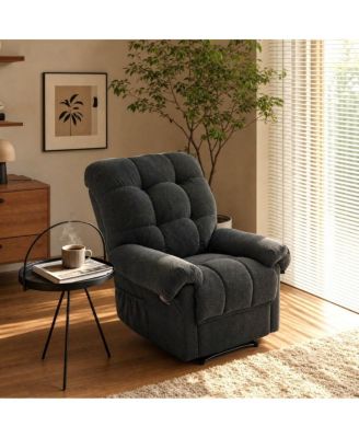 Lounge Chair, Overstuffed Soft Fabric with Padded Footrest and Ergonomic Support, for Living Room Home Theater Reading for Adults