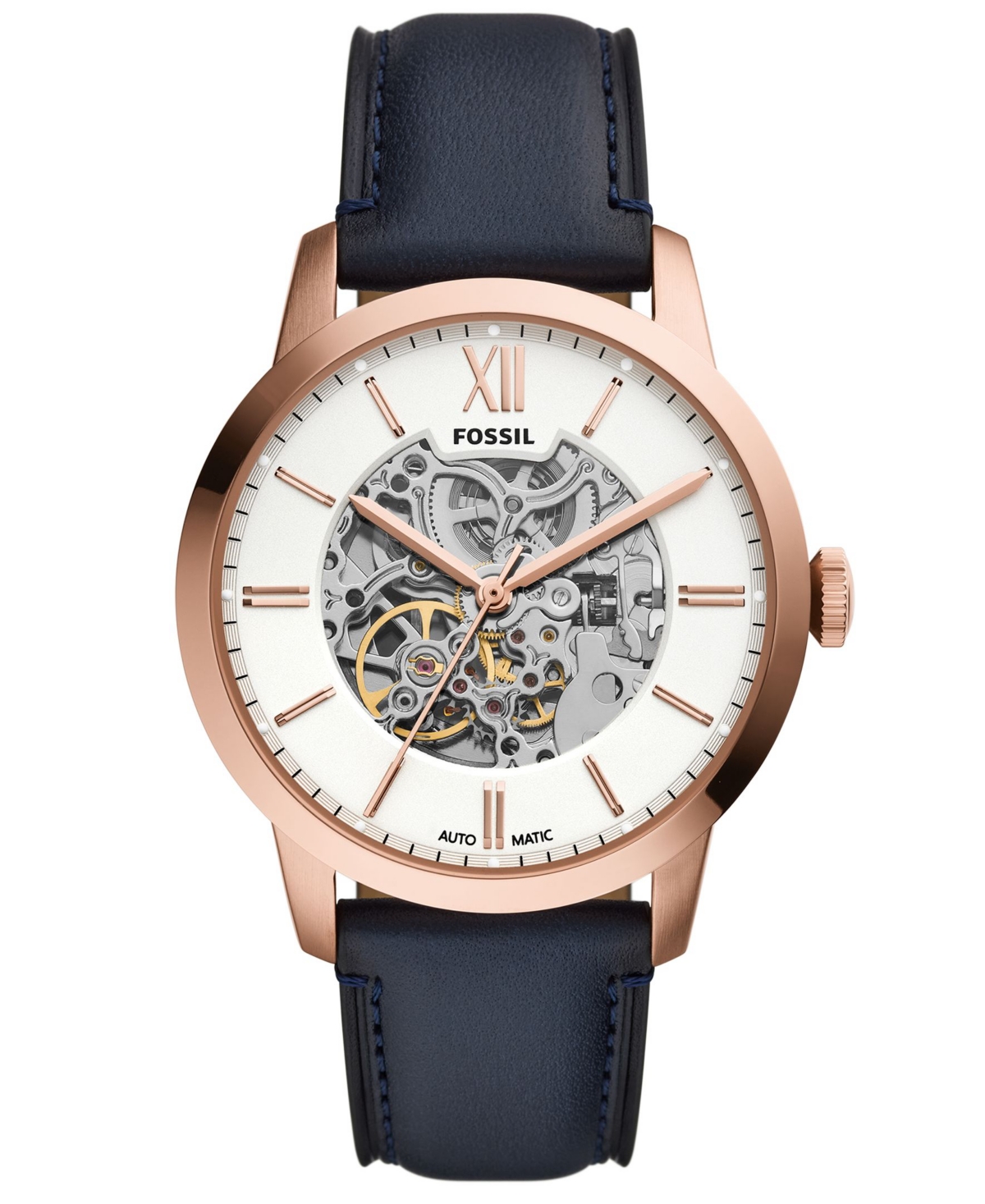 Fossil Men's Automatic Water-Resistant Leather Watch, 44mm