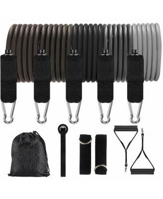 5 Level Adjustable Resistance Bands Set for Full Body Workout