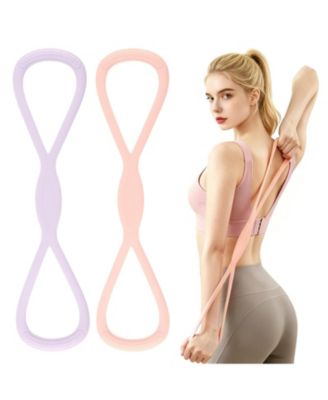 15 Lbs Figure 8 Resistance Bands With Handles For Home Gym Yoga Workout