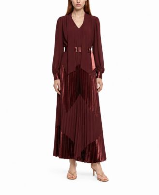 Women's Carrie V-Neck Long-Sleeve Wedding-Guest Dress