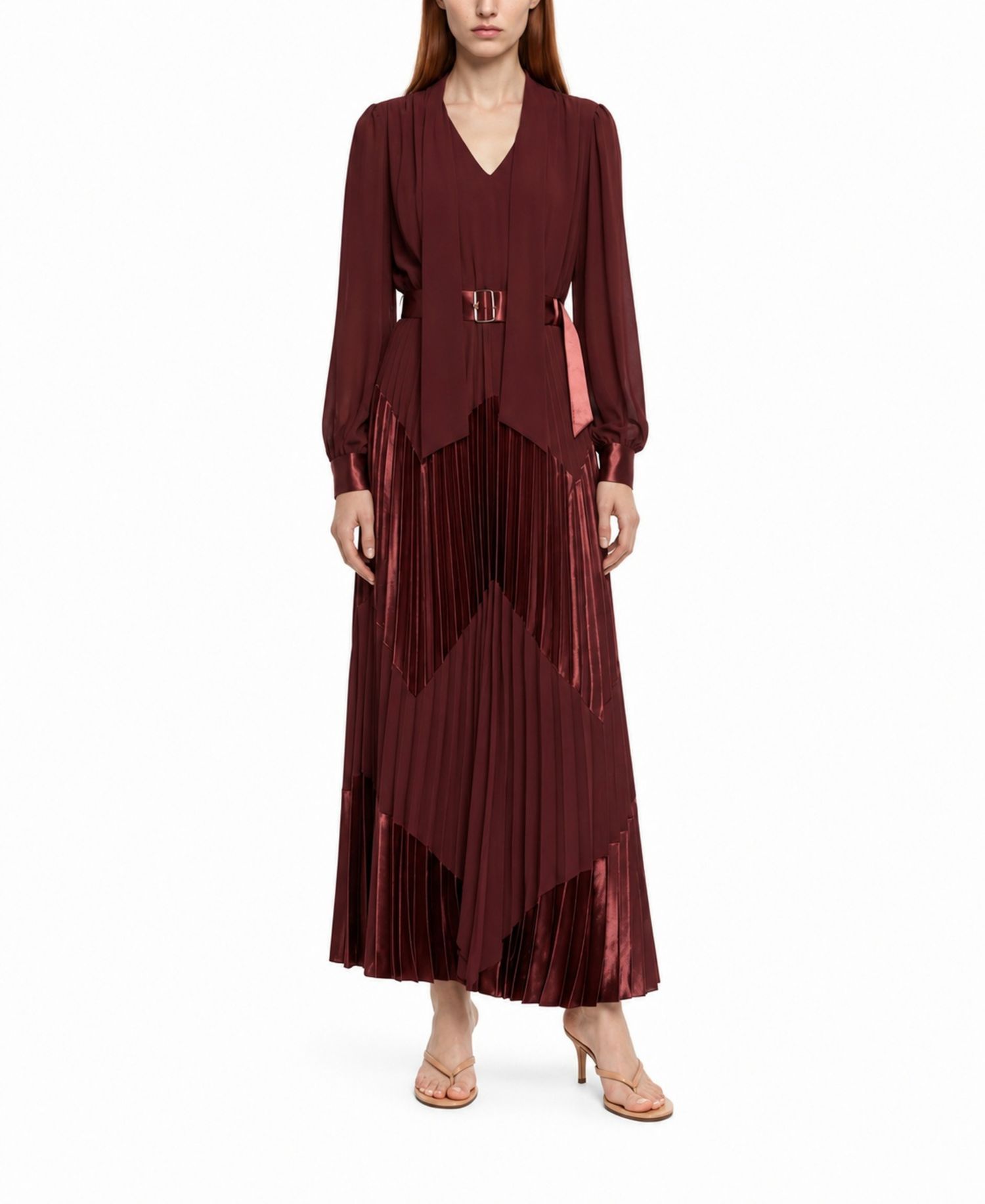 Women's Carrie V-Neck Long-Sleeve Wedding-Guest Dress