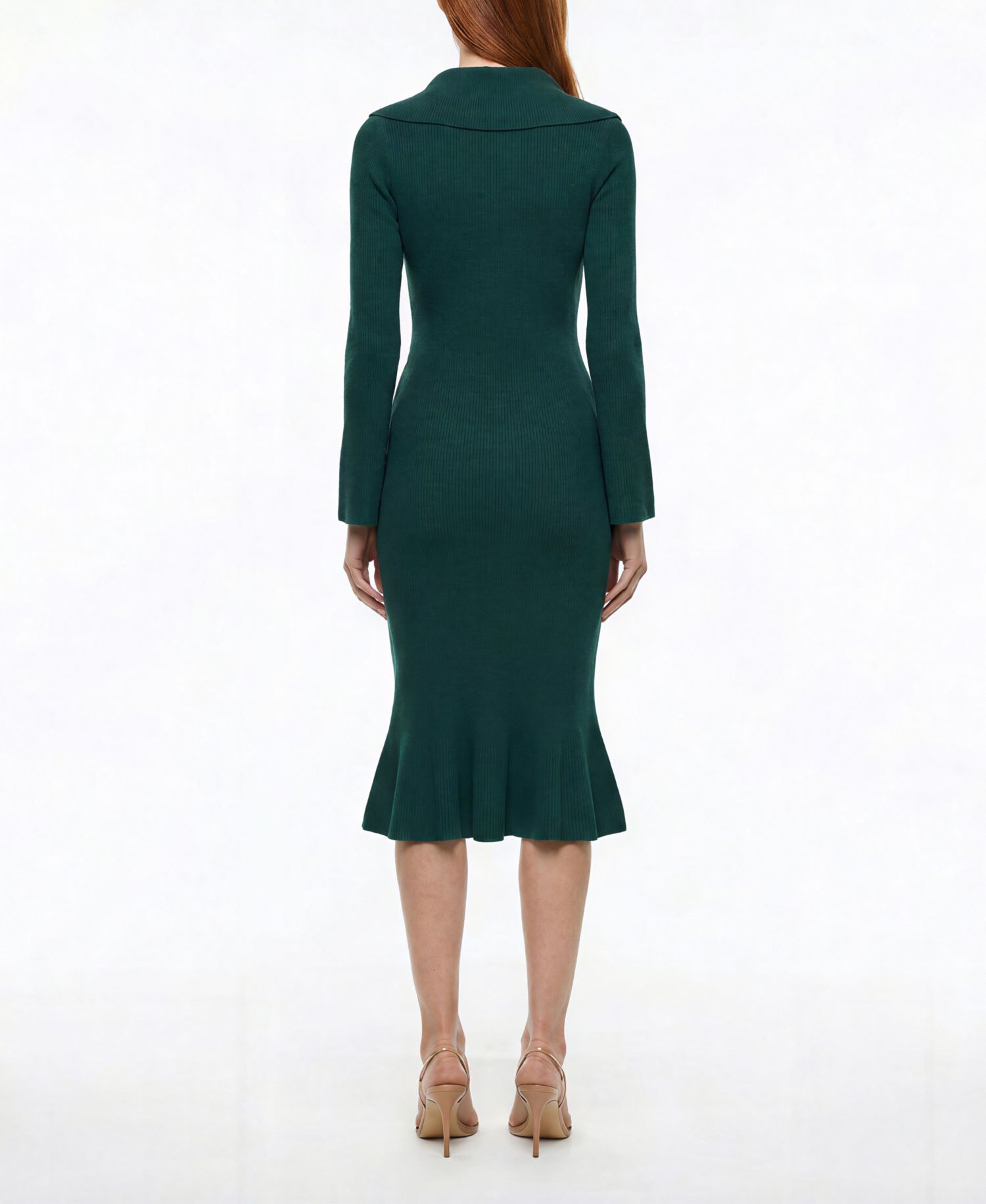 Women's Lucia Merino Wool Cowl Neck Midi Sweater Dress