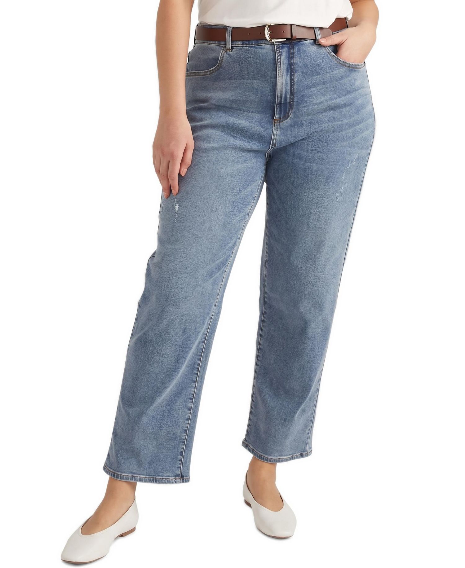 Plus Size Ella High Rise Straight Leg Jeans