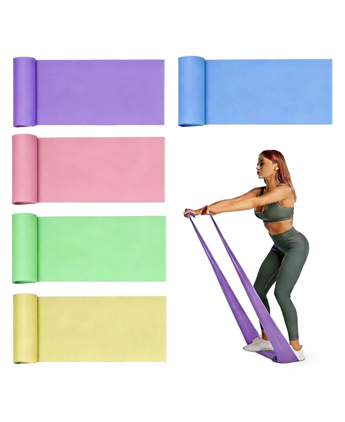 Sportneer 3 Levels Non Latex Elastic Resistance Bands For Workout Physical Therapy