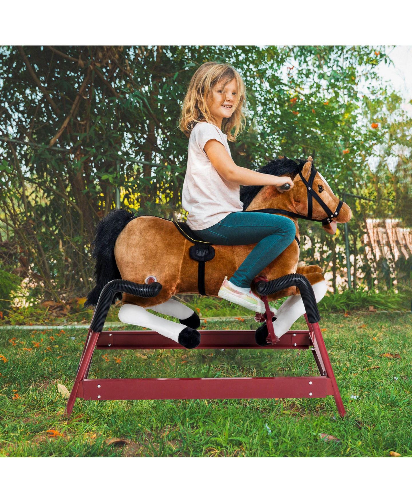 Детская мягкая игрушка SEVORLEY Plush Rocking Ride-On Toy, Ages 3+, цвет: Коричневый — фото 4