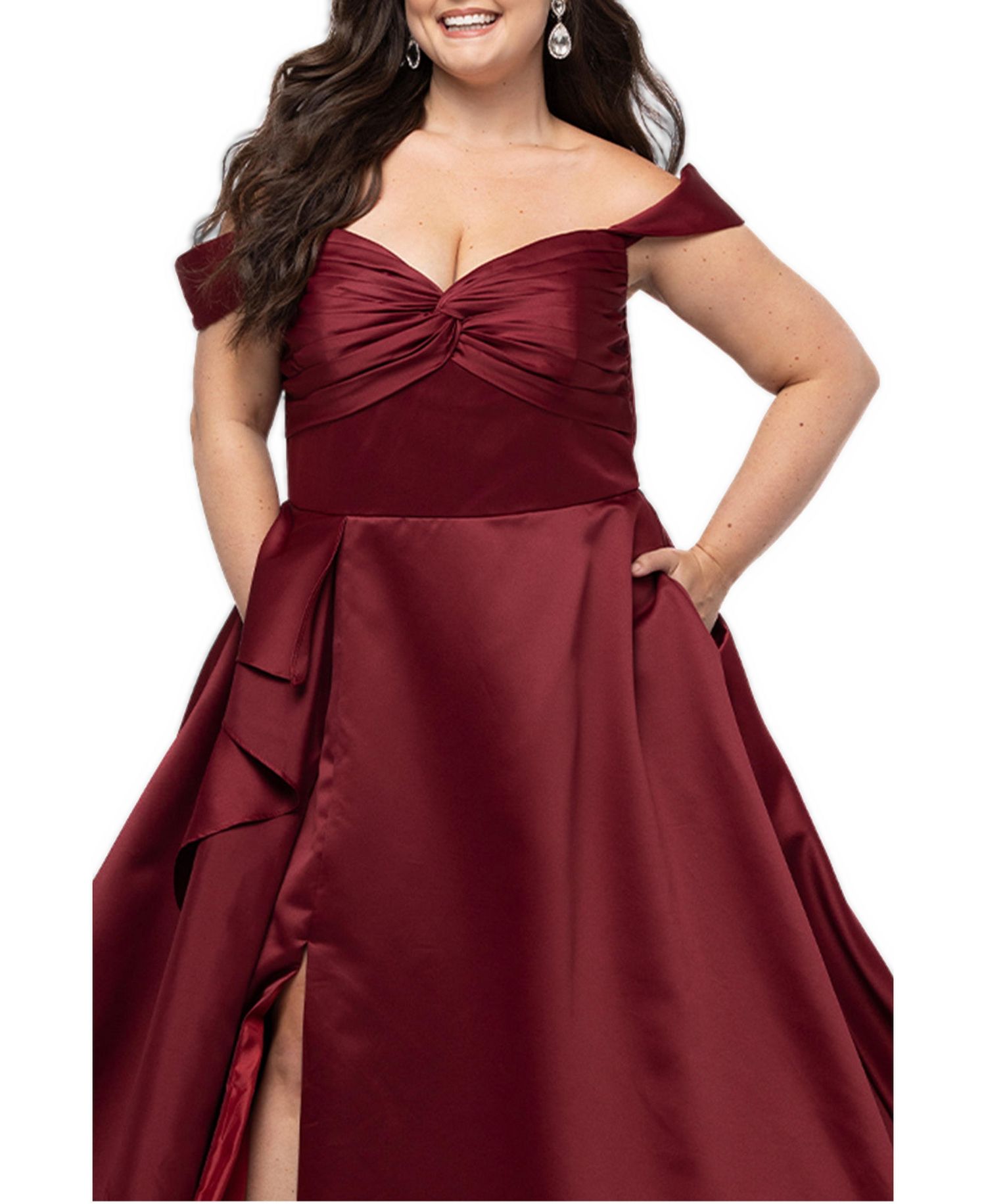 Plus Size A-Line Satin Sweetheart Neck Gown
