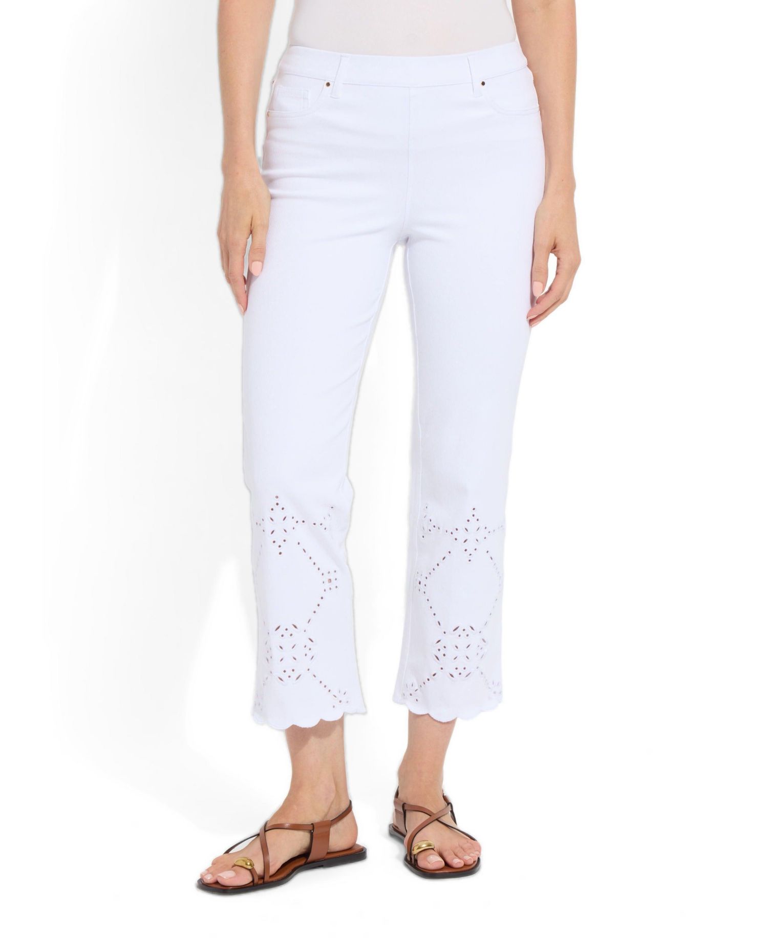 Women's Billie High-Rise Straight-Leg Eyelet Jeans