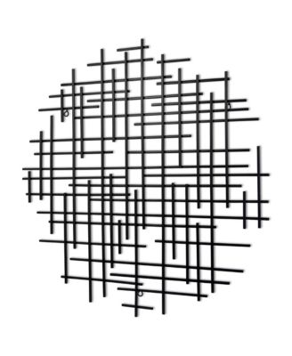 30" X 30" Metal Abstract Lines Round Hanging Dimensional Sculpture