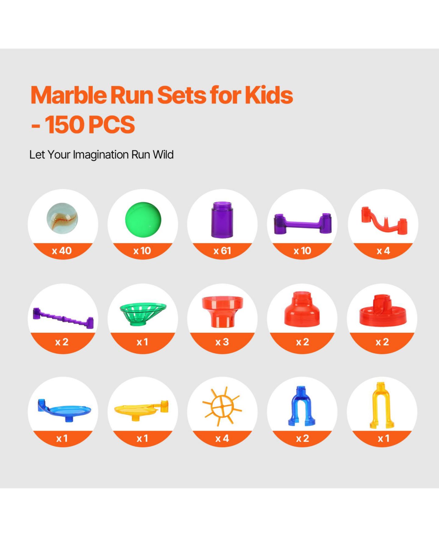 Детский конструктор HONGGE Marble Run Glow-in-the-Dark 150-Piece Building Set, Ages 3+, цвет: Синий — фото 8