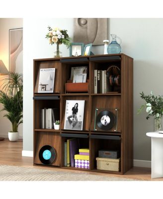 3x3 Cubby Cube Storage Bookcase with Flip Doors