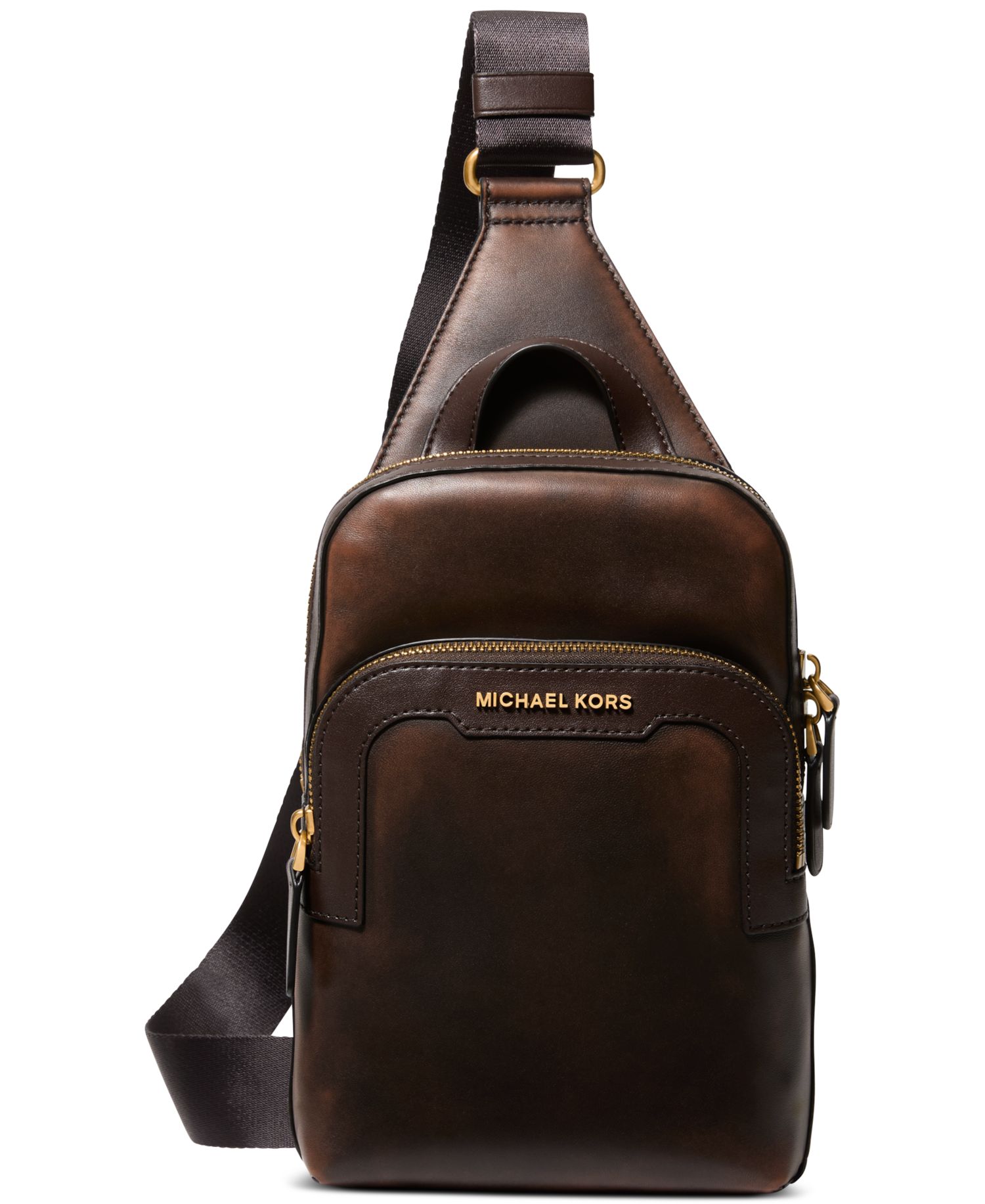 Men's Hudson Burnished Leather Crossbody Sling Bag