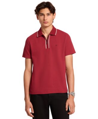 Men's Bubble Knit Tipped Regular-Fit Polo Shirt