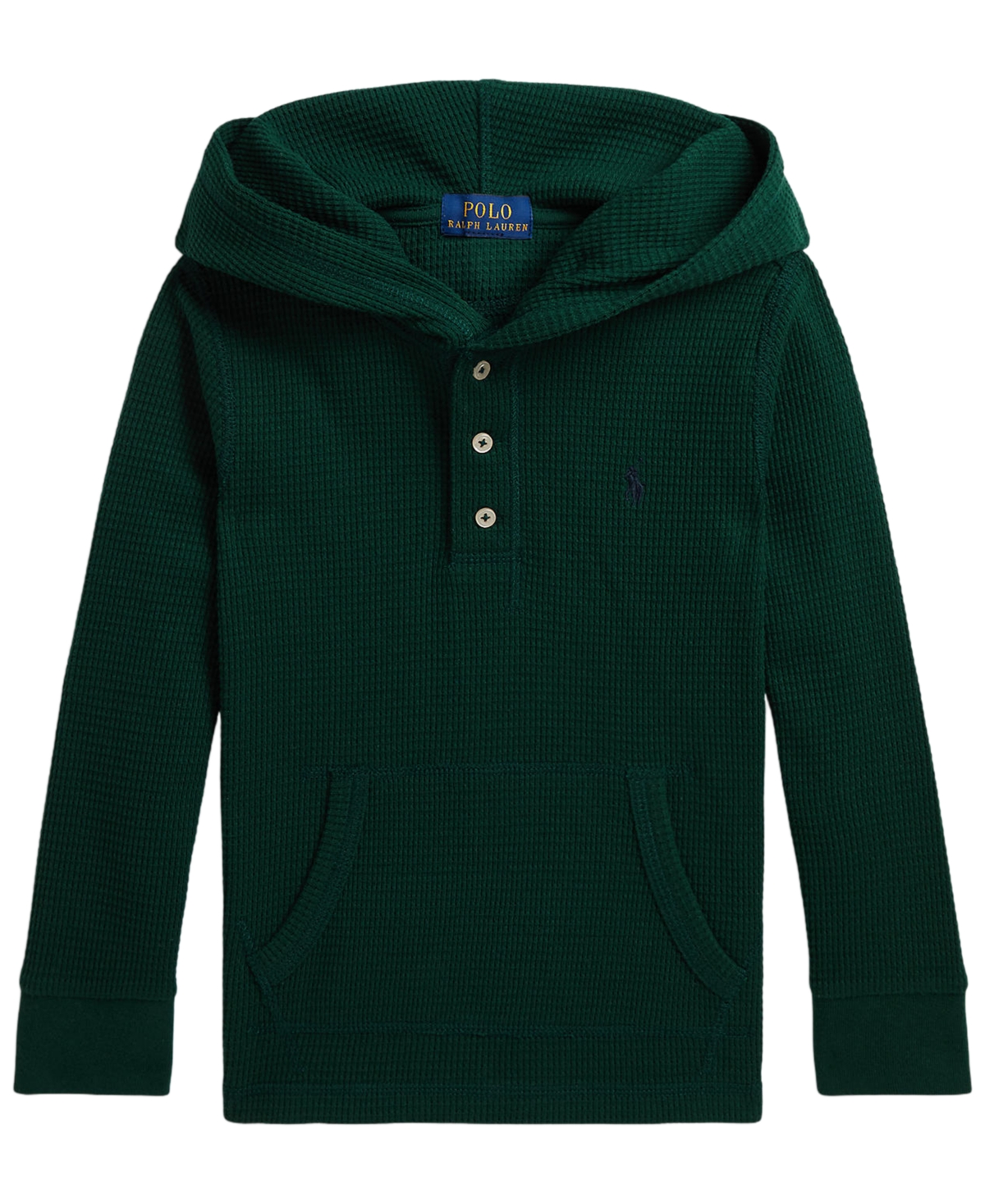 Polo Ralph Lauren Boys' 2T-7 Hooded Waffle-Knit Long-Sleeve Henley Hoodie