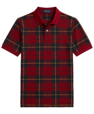 Boys' 8-20 Plaid Short-Sleeve Polo Shirt