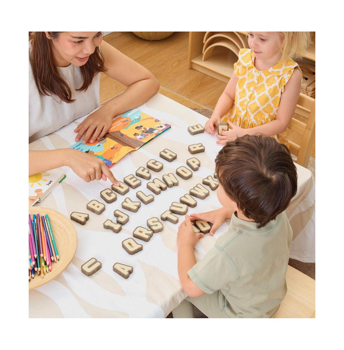 Детские кубики-буквы Kaplan Early Learning Bark Block Letters, 36 шт., от 18 месяцев, цвет: Коричневый — фото 5
