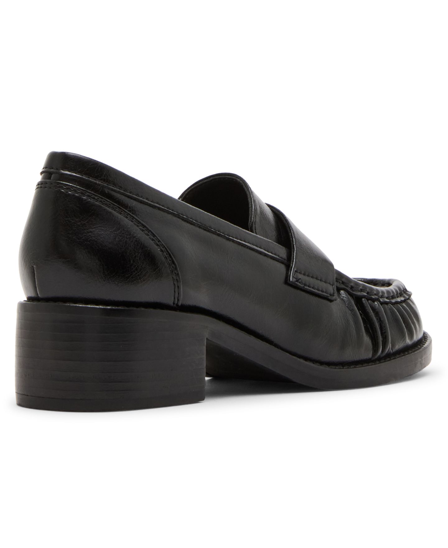 Женские туфли Steve Madden Altman Ruched Penny, цвет: Чёрный кожаный — фото 6