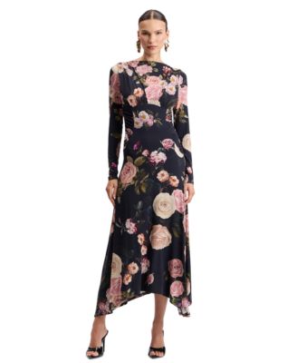 Women's Floral Asymmetrical Maxi Dress
