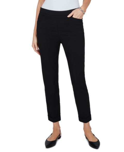 Женские брюки Alfred Dunner Petite Classics Pull-On Cropped & Ankle, цвет: Чёрный