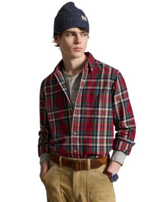 Men's Classic-Fit Plaid Brushed Oxford Shirt