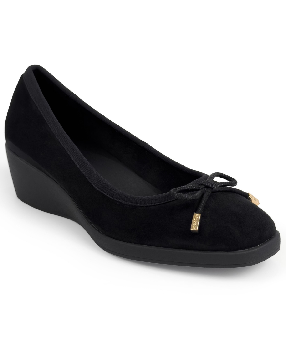 Aerosoles Women's Tema Wedge Pump - Black Faux Suede