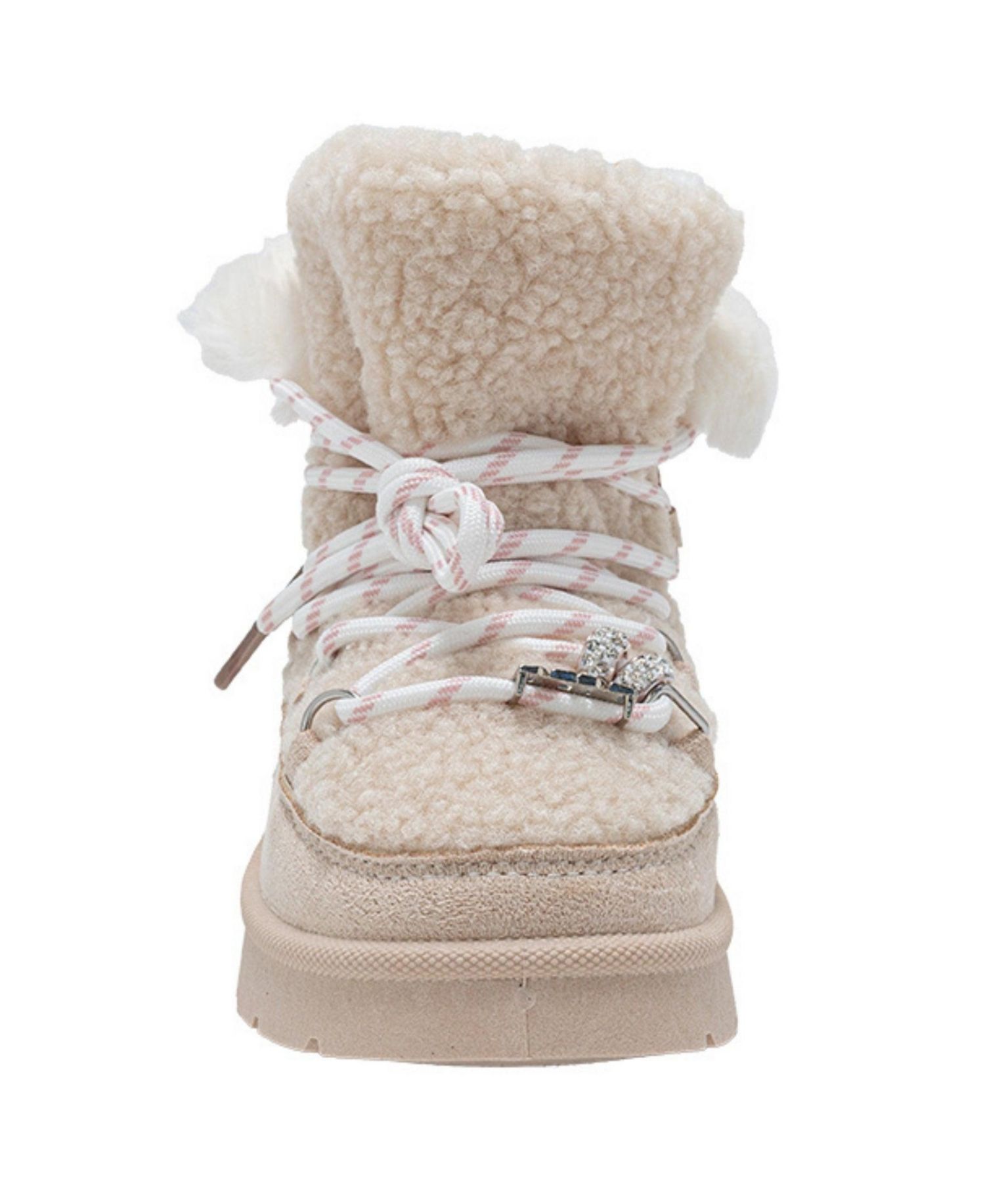 Girl's Faux Shearling Lace Up Winter Boots