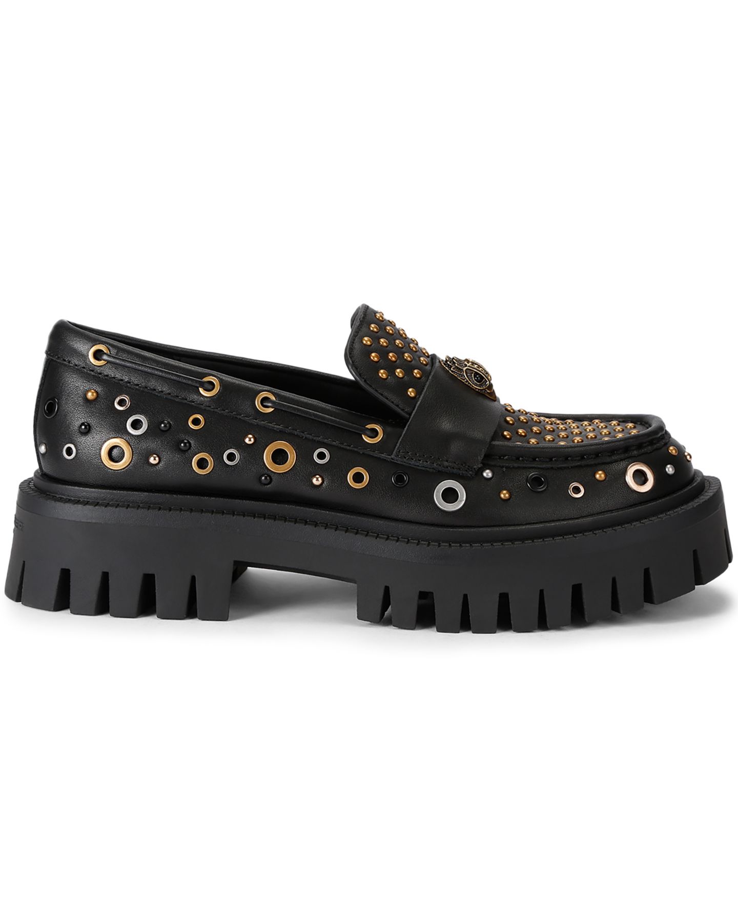 Женские лоферы Kurt Geiger London на массивной подошве с заклёпками, цвет: Чёрный — фото 2
