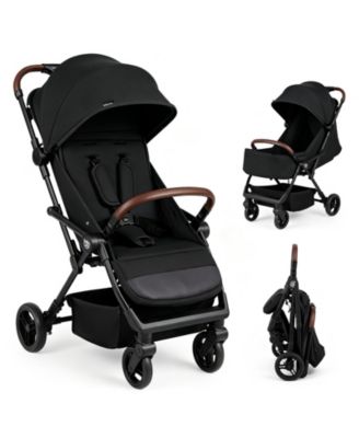 Lightweight Baby Stroller w/One-Hand Folding Adjustable Canopy Backrest Footrest