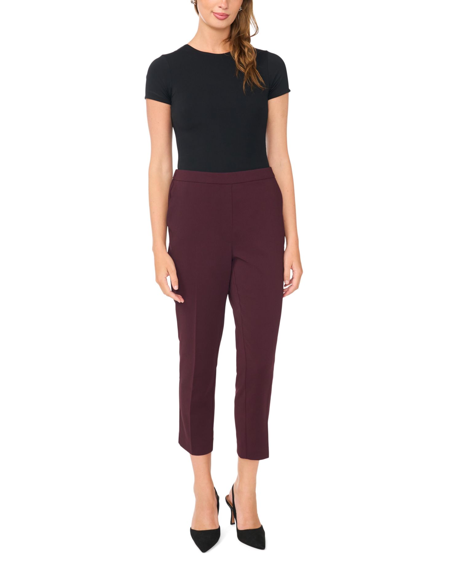 Women's High-Rise Pull-On Cropped Pants
