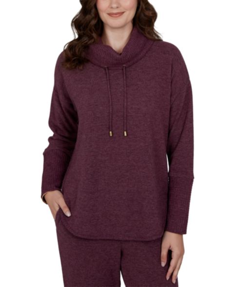 Женский свитер Ruby Rd. Petite Oversized Cowl Neck Long-Sleeve Pullover, цвет: Инжирный