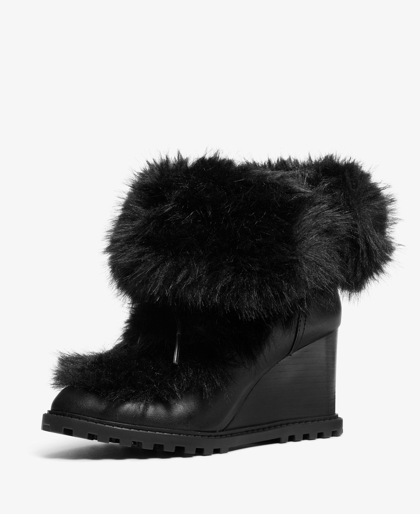 Женские ботильоны Michael Kors Blakely на танкетке с отделкой из овчины, цвет: Чёрный — фото 4