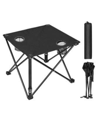 Outdoor Table, Folding Design, Carry Bag, Cup Holders for Camping, Travel and Outdoor Activities