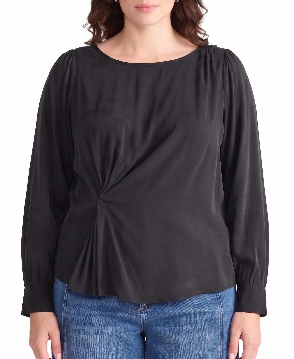 Universal Standard Women's Plus Sabrina Twist Front Stretch Cupro Blouse