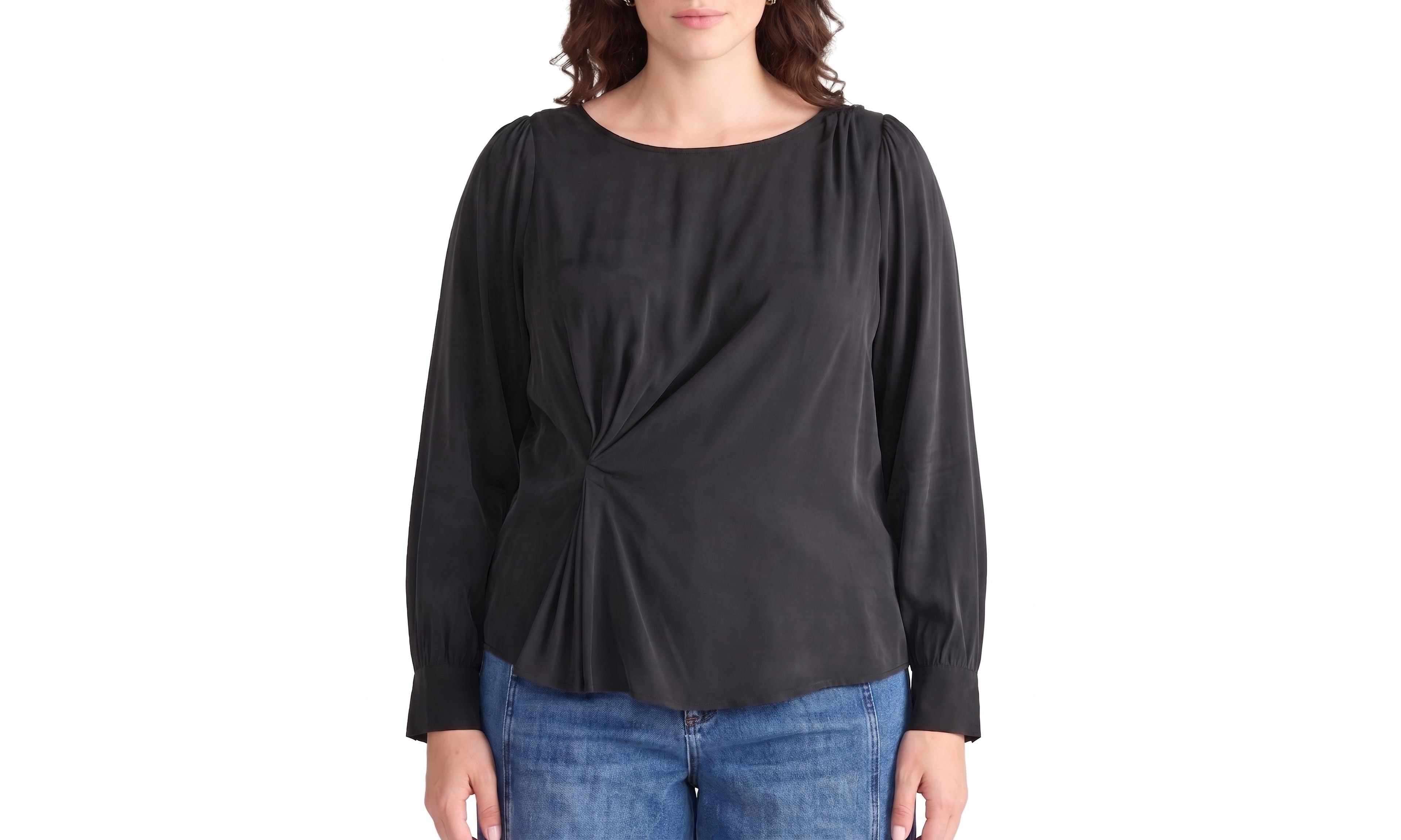 Universal Standard Plus Sabrina Twist Front Stretch Cupro Blouse