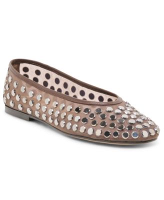 Women's Calia Stud Mesh Ballet Almond Toe Flats