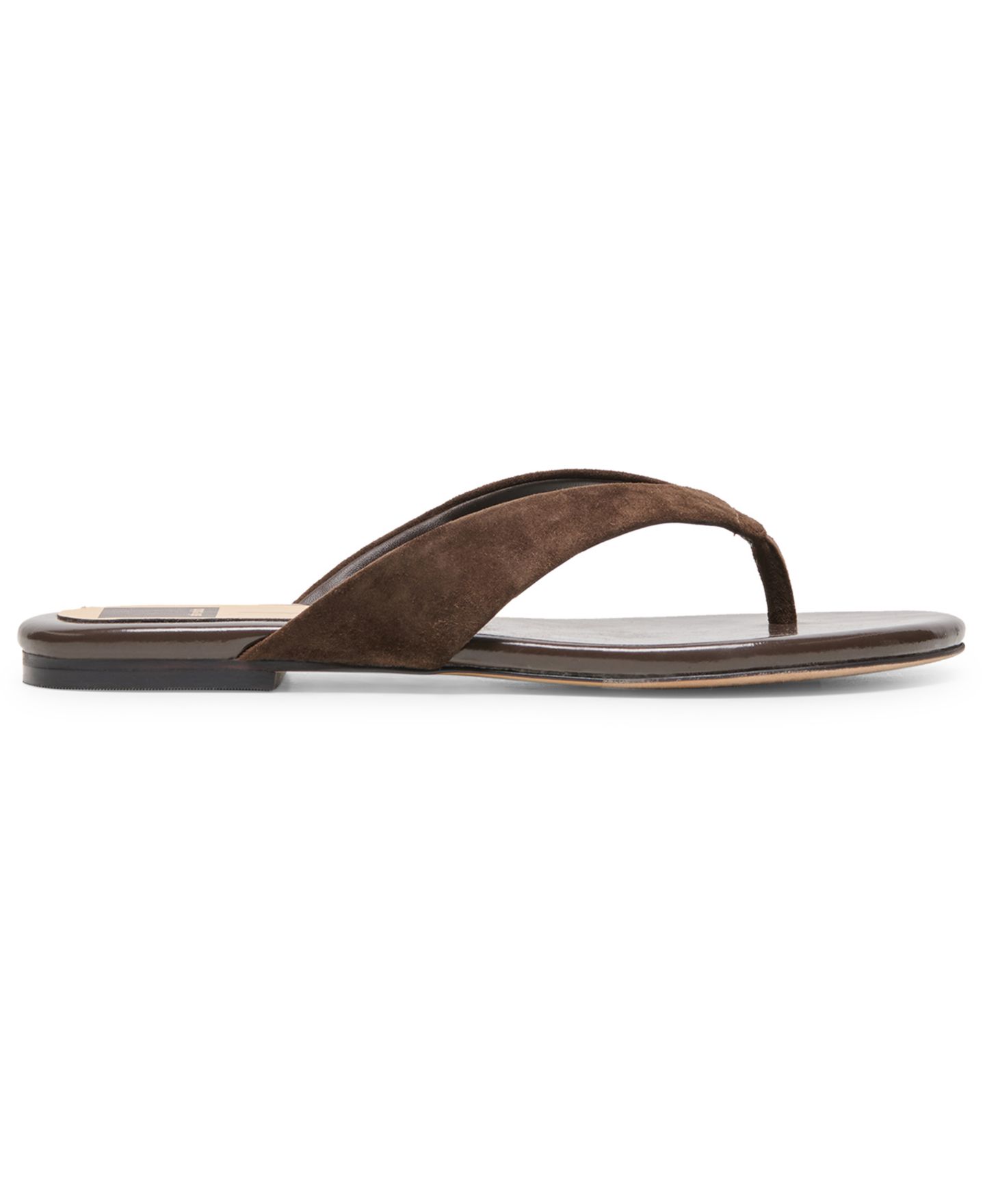 Женские сандалии Dolce Vita Linnet Thong Flip Flop Flat, цвет: Тёмно-коричневый замшевый — фото 2