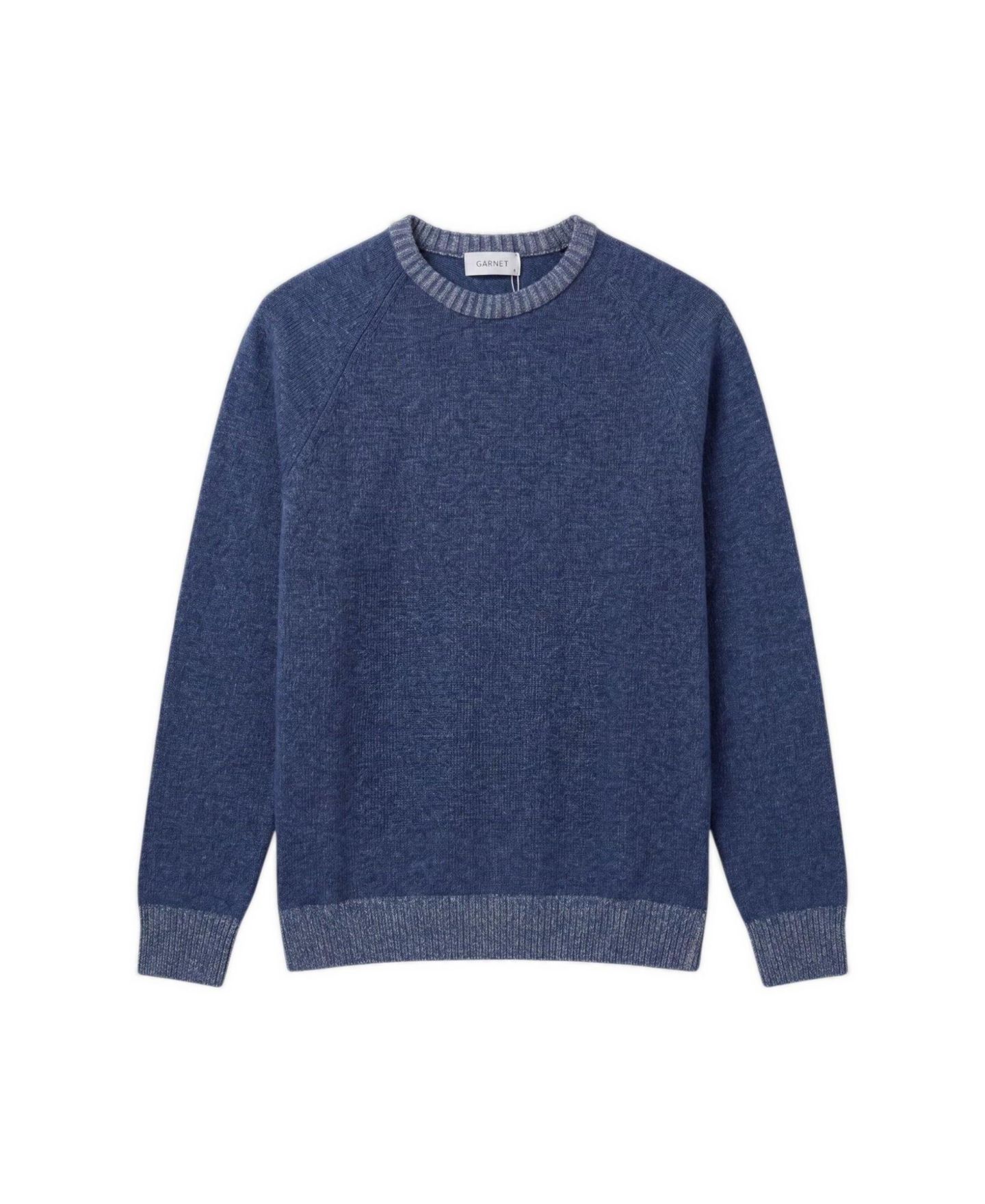Мужской свитер Garnet Wool-Blend Raglan-Sleeve Classic-Fit, цвет: Индиго — фото 1
