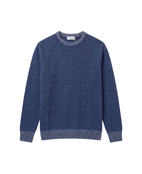 Мужской свитер Garnet Wool-Blend Raglan-Sleeve Classic-Fit, цвет: Индиго