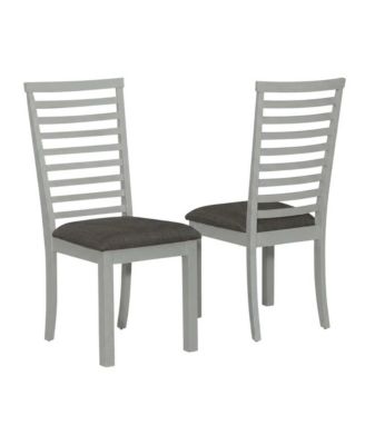 Rubberwood Upholstered Ladder Back Dining Chairs