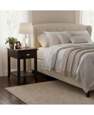 Wooden Side Table with Drawer and Shelf, Bedside and End Table Bedroom