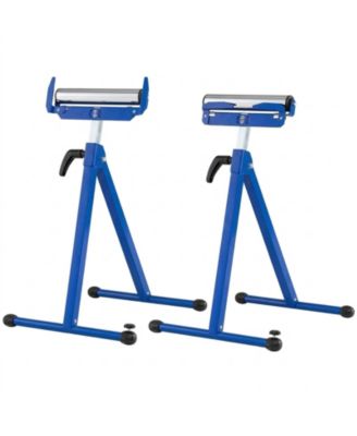 Set of 2 Folding Roller Stands Portable Outfeed Supports with Adjustable Height