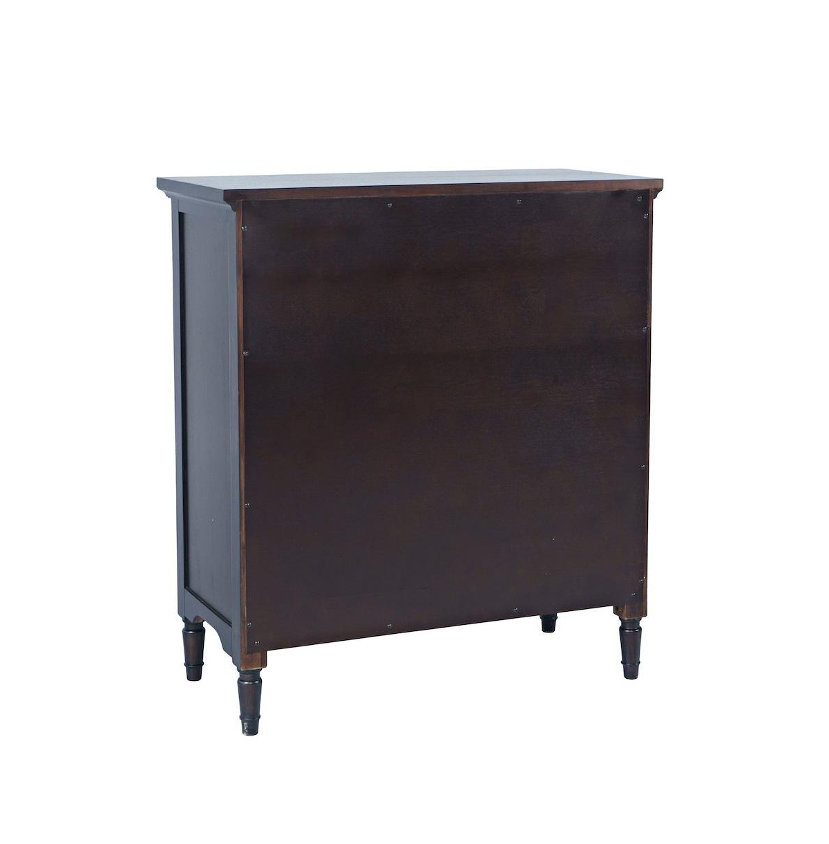 Jofran 32" Slat Panel Door Accent Cabinet -Transitional Storage with Adjustable Shelves, Mahogany - Mahogany
