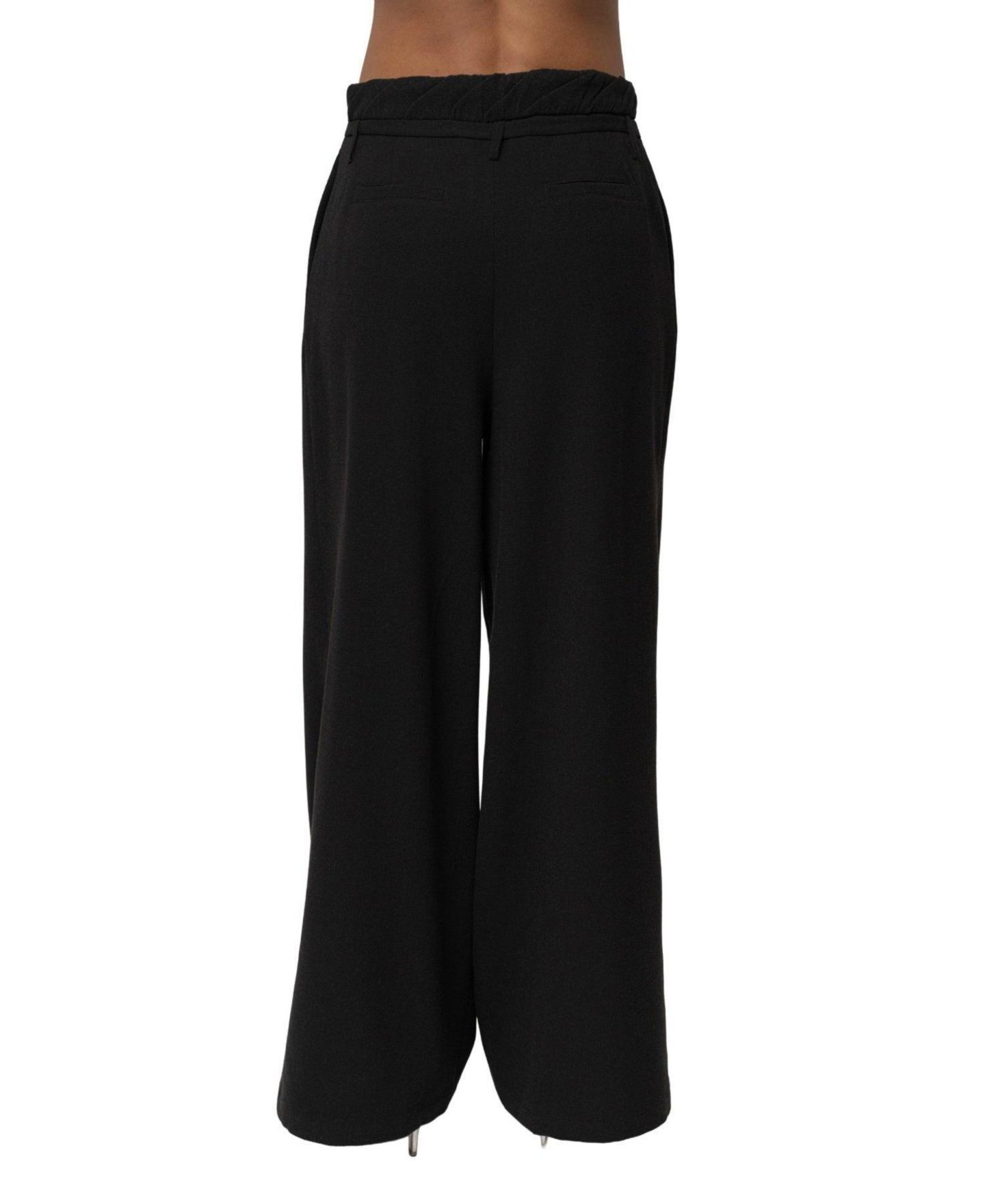 Женские брюки JLUXLABEL Refined Ease High-Waisted Wide-Leg Pleated, цвет: Чёрный — фото 3