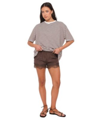 Women's Mairead Lace Crewneck Top and Shorts, 2-Piece Set