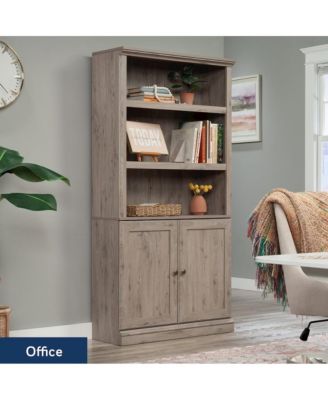 5-Shelf Book Shelf 2-Door Bookcase, Laurel Oak Finish