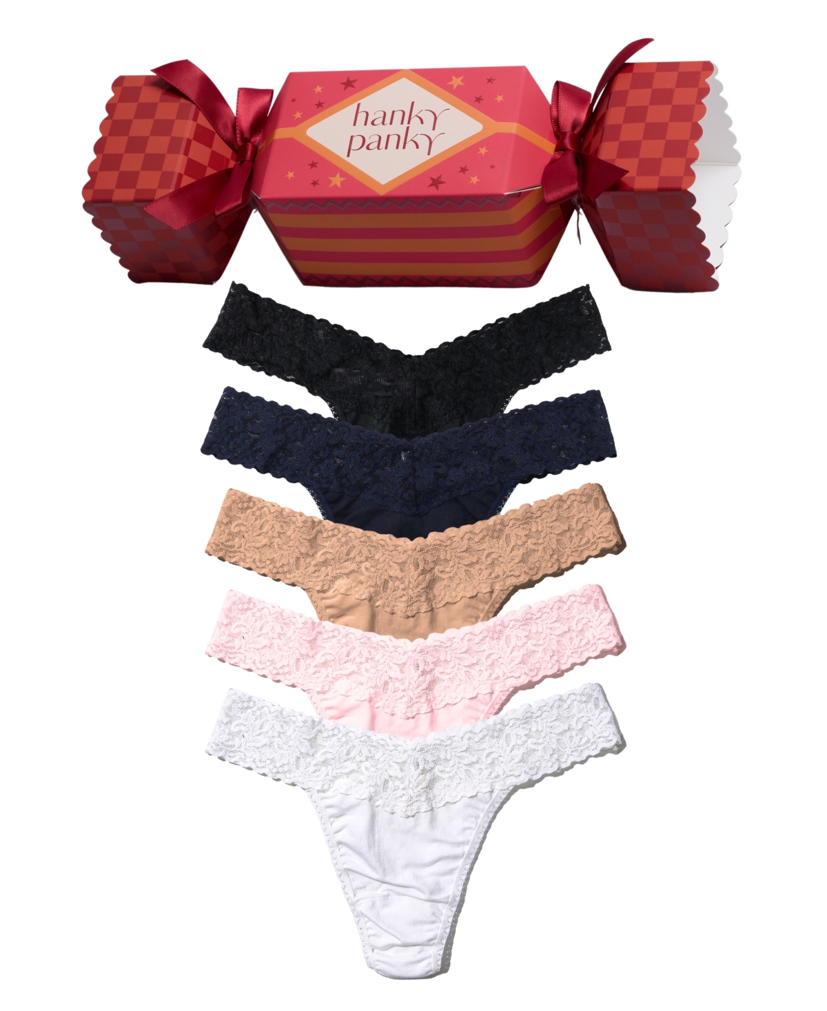 Hanky Panky Women's Lace Floral Low-Rise Thong - Black, Navy, Tan, Rose and White