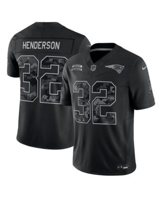 Men's TreVeyon Henderson Black New England Patriots 2026 Salute to Service Limited Jersey