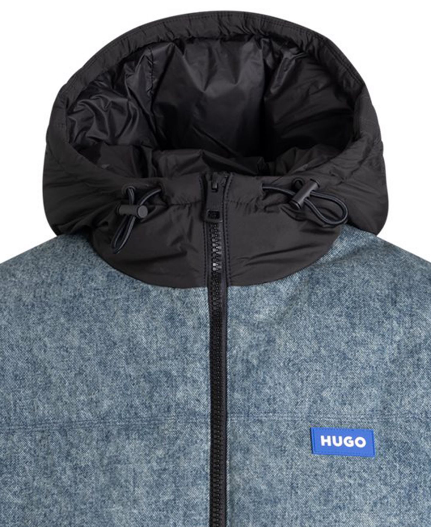 Мужская куртка Hugo Boss Dex Denim Hooded Puffer, цвет: Тёмный бежевый — фото 2