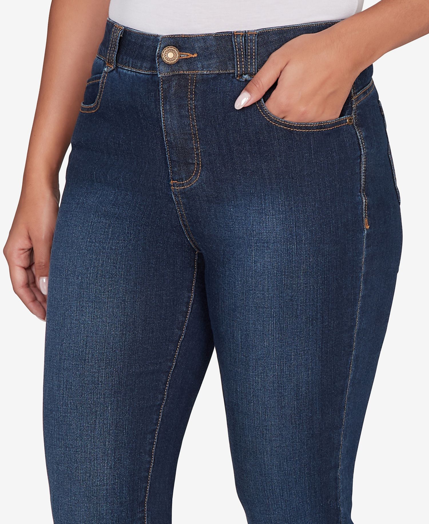 Petite Straight-Leg High-Rise Jeans